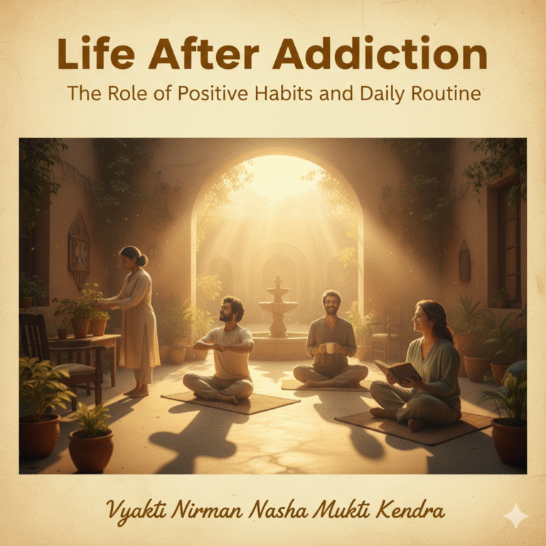 nasha mukti kendra nagpur, nasha mukti kendra in nagpur, best nasha mukti kendra nagpur, positive habits in recovery, daily routine after rehab, life after addiction nagpur, sober lifestyle nagpur, vyasan mukti kendra nagpur, addiction recovery nagpur, vyakti nirman nasha mukti kendra nagpur, rehabilitation nagpur, deaddiction nagpur, healthy habits nagpur, mindfulness nagpur, relapse prevention nagpur, mental health nagpur, addiction-free nagpur, recovery lifestyle nagpur, yoga for recovery nagpur, meditation nagpur, rehab centre nagpur, holistic rehab nagpur, addiction therapy nagpur, addiction motivation nagpur, morning routine recovery nagpur, evening routine rehab nagpur, recovery programs nagpur, relapse prevention nagpur, family support nagpur, holistic treatment nagpur, nasha mukti maharashtra, best rehab maharashtra, affordable rehab nagpur, recovery success nagpur, addiction healing nagpur, drug rehab nagpur, alcohol rehab nagpur, holistic recovery nagpur, mindfulness therapy nagpur, yoga and meditation rehab nagpur, emotional balance nagpur, mental stability nagpur, wellness rehab nagpur, long term recovery nagpur, positive change nagpur, recovery inspiration nagpur, nasha mukti lifestyle nagpur, structured rehab nagpur, outpatient rehab nagpur, inpatient rehab nagpur, nasha mukti therapy nagpur, counselling rehab nagpur, trusted rehab nagpur, top rehab nagpur, drug deaddiction nagpur, alcohol deaddiction nagpur, post rehab life nagpur, family involvement rehab nagpur, recovery motivation nagpur, self discipline nagpur, emotional healing nagpur, therapy for addiction nagpur, mindfulness meditation nagpur, wellness recovery nagpur, rehabilitation maharashtra, spiritual healing nagpur, daily habits rehab nagpur, therapy programs nagpur, positive lifestyle nagpur, rehab success nagpur, healthy mind nagpur, recovery routine nagpur, substance abuse treatment nagpur, nasha mukti awareness nagpur, addiction counselling nagpur, nasha mukti support nagpur, holistic deaddiction nagpur, rehabilitation hospital nagpur, life transformation nagpur, recovery focus nagpur, lifestyle improvement nagpur, sober journey nagpur, personal growth nagpur, recovery balance nagpur, emotional wellness nagpur, recovery plan nagpur, mindfulness routine nagpur, healthy living nagpur, positive thinking rehab nagpur, recovery discipline nagpur, addiction self care nagpur, relapse control nagpur, recovery strength nagpur, nasha mukti treatment nagpur, rehab guidance nagpur, sober community nagpur.